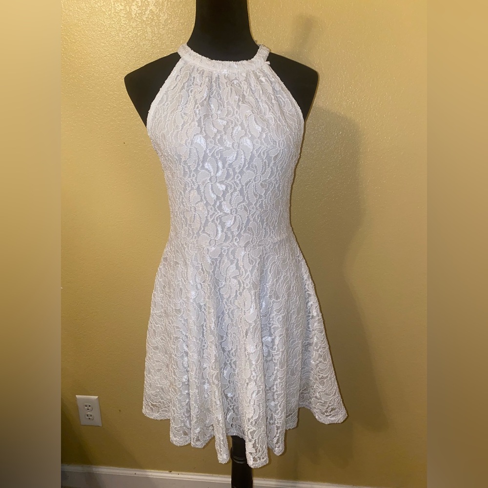 White dress. Large. Sleeveless.